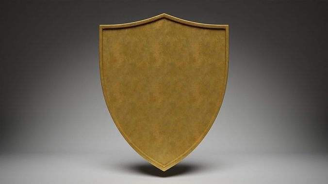 Shield Low-Poly golden 3D model
