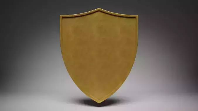 Shield Low-Poly golden