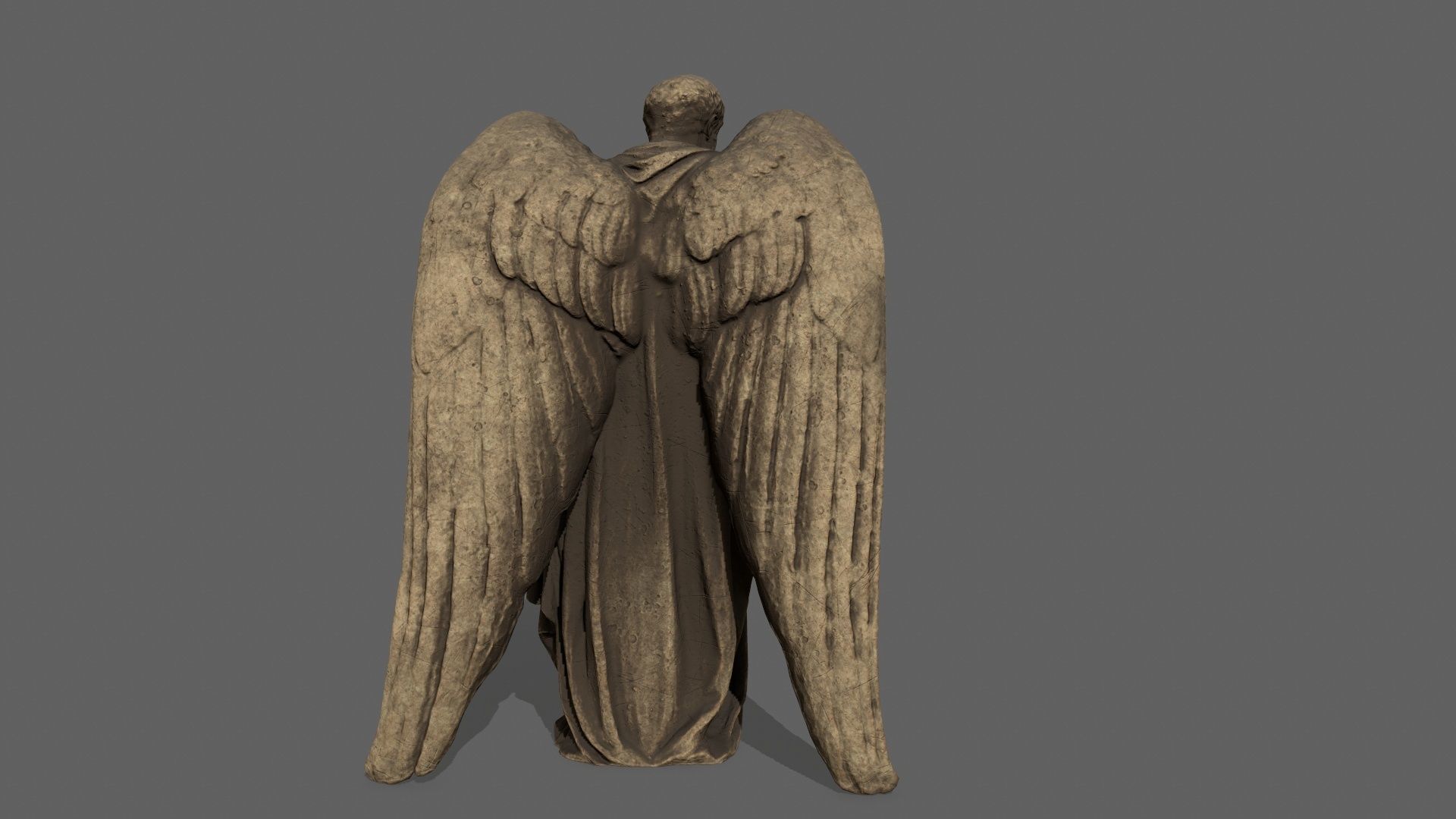 Old Man Statue Low-poly 3D model_6