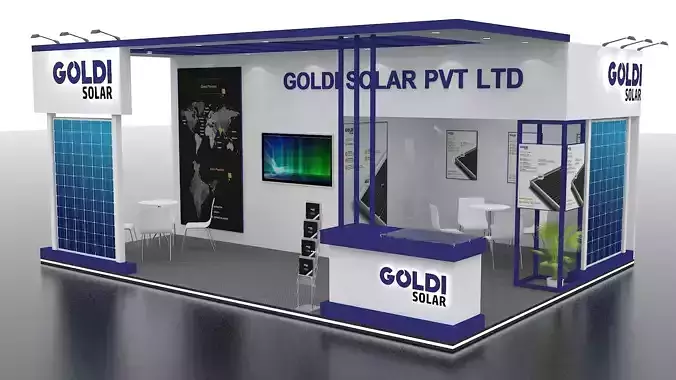 Exhibition Stand Design 8 meter x 6 meter 3 side open 3D model