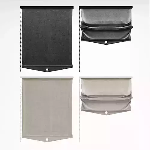 Blinds 2 four different shades hanging on wall