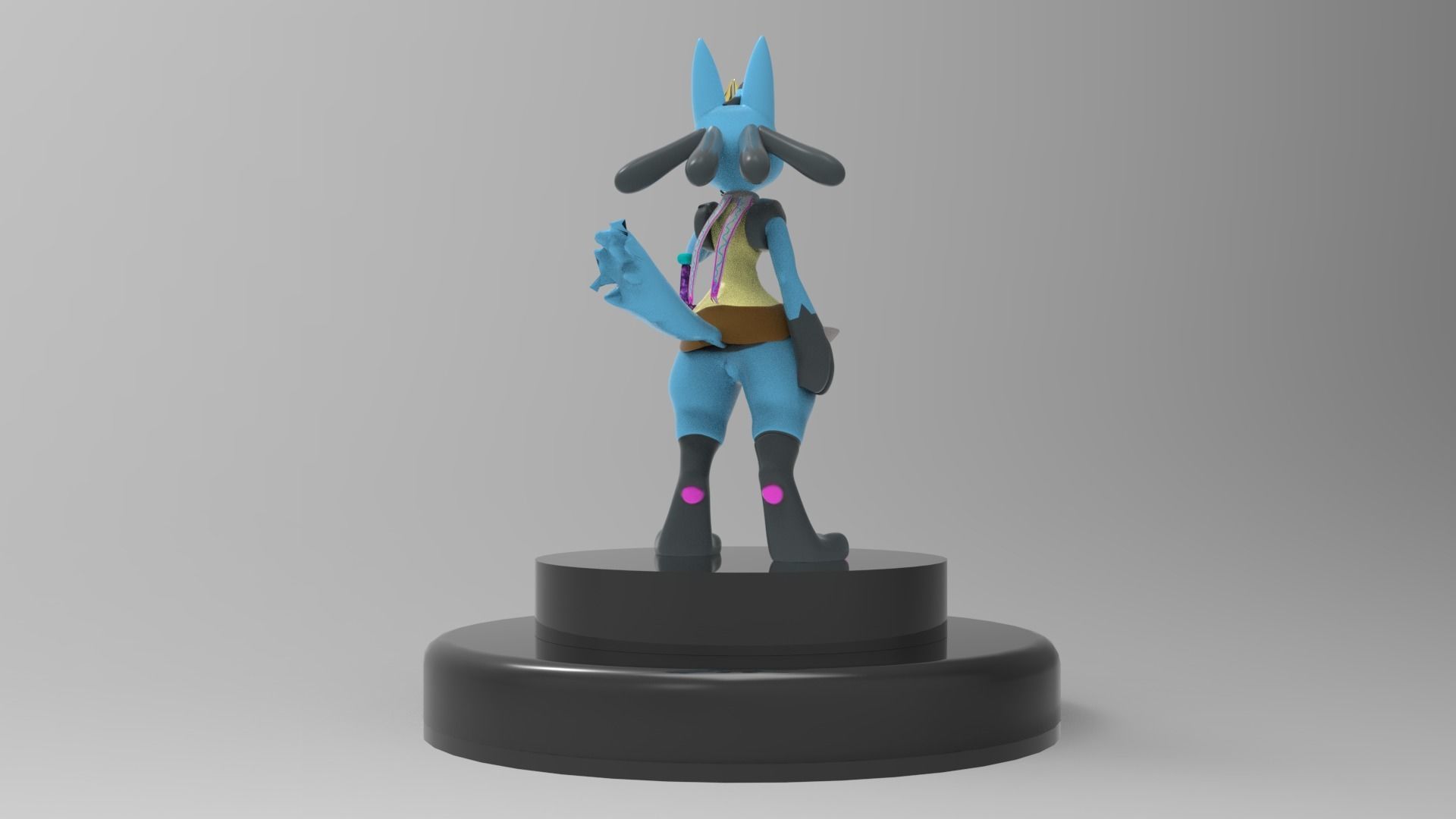 Lucario avatar Low-poly 3D model_3