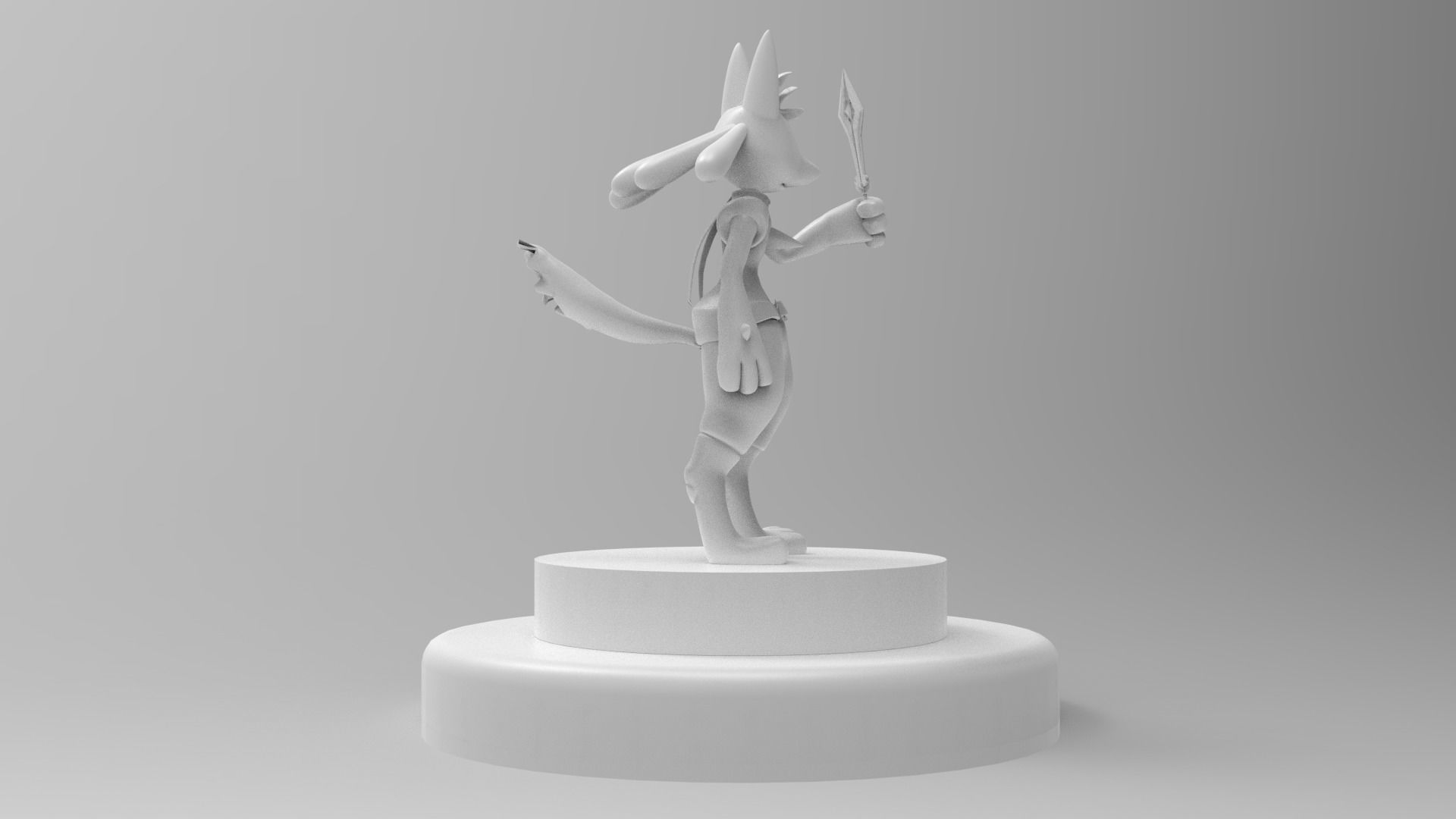 Lucario avatar Low-poly 3D model_7
