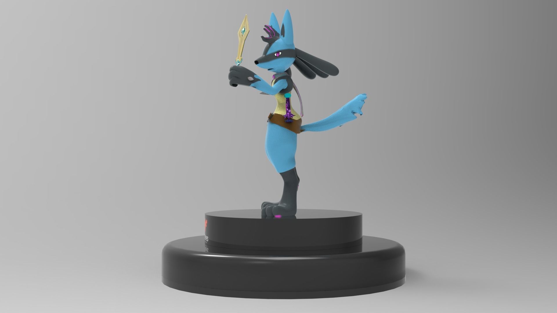 Lucario avatar Low-poly 3D model_5
