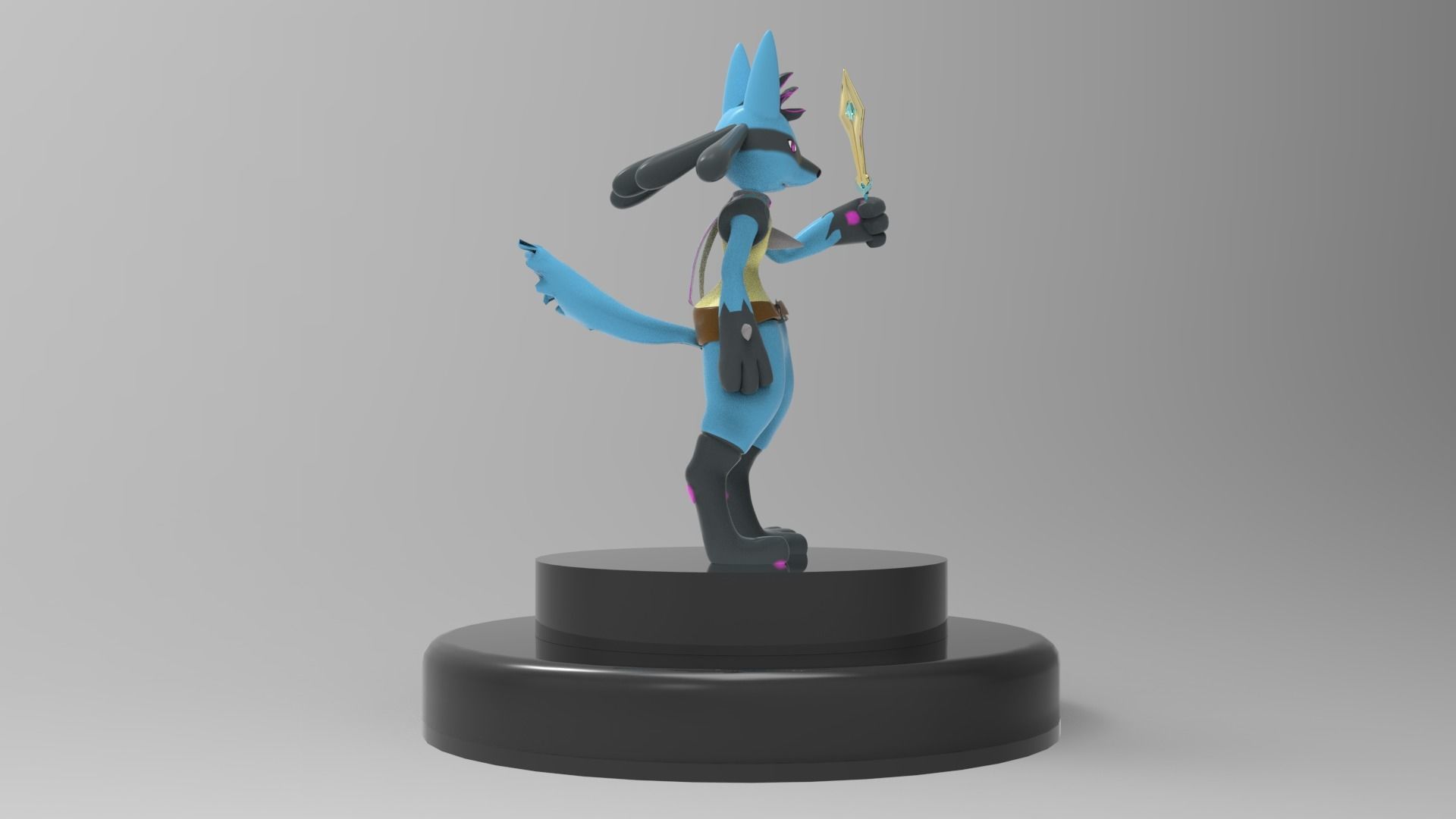Lucario avatar Low-poly 3D model_4