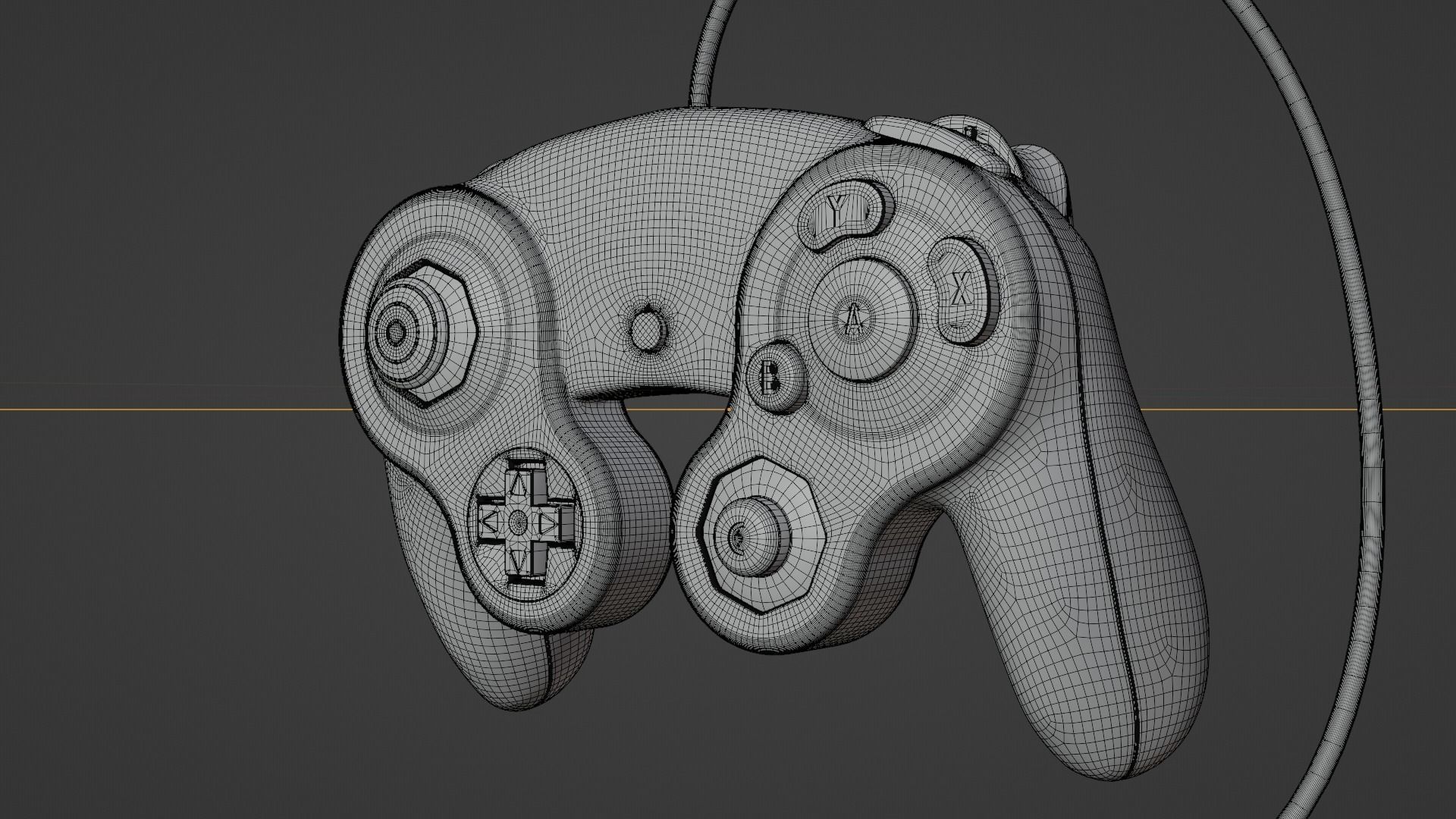 Nintendo GameCube Controller Low-poly 3D model_10