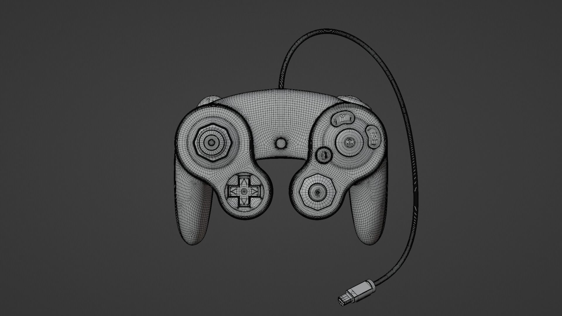 Nintendo GameCube Controller Low-poly 3D model_8