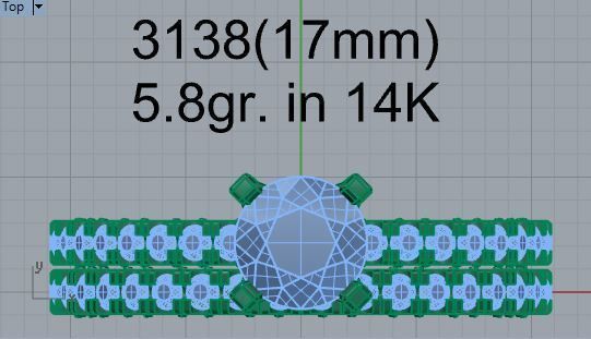 Diamond signet ring with band 3138 3D print model 3D print model_4