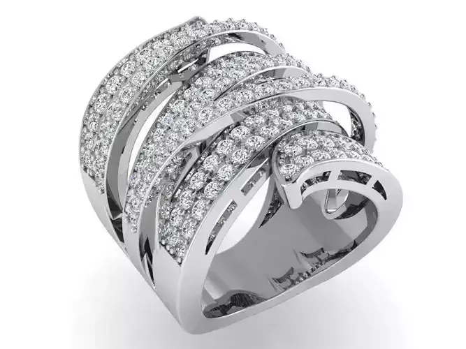  Winding diamond  ring 3140 3D print model