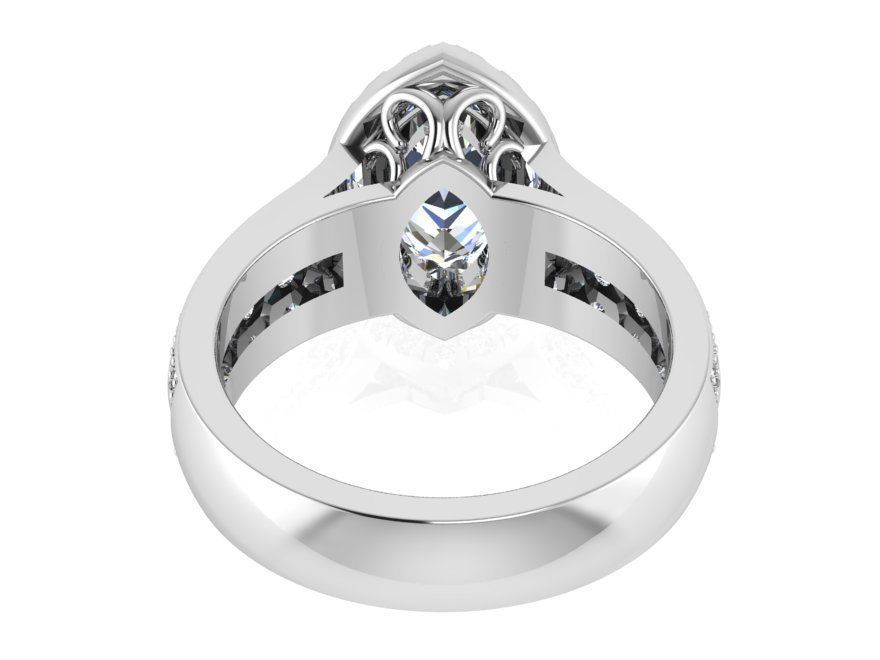 2-Row tear diamond ring 3141 3D print model 3D print model_3