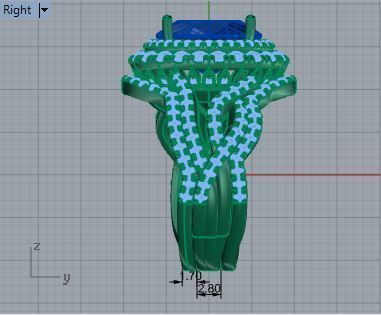 2-Band fine blue stone diamond ring 3143 3D print model 3D print model_6