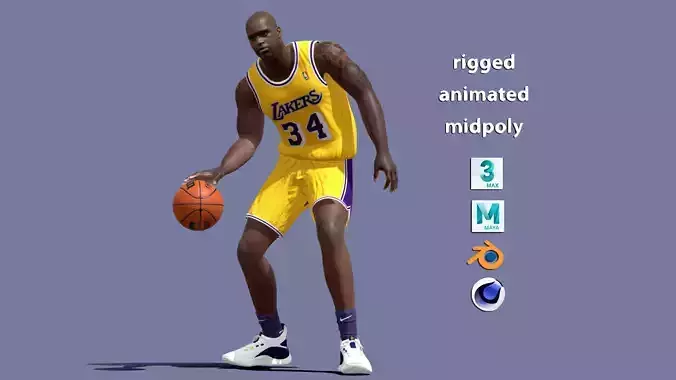 3D Rigged Shaquille ONeal NBA 3D model