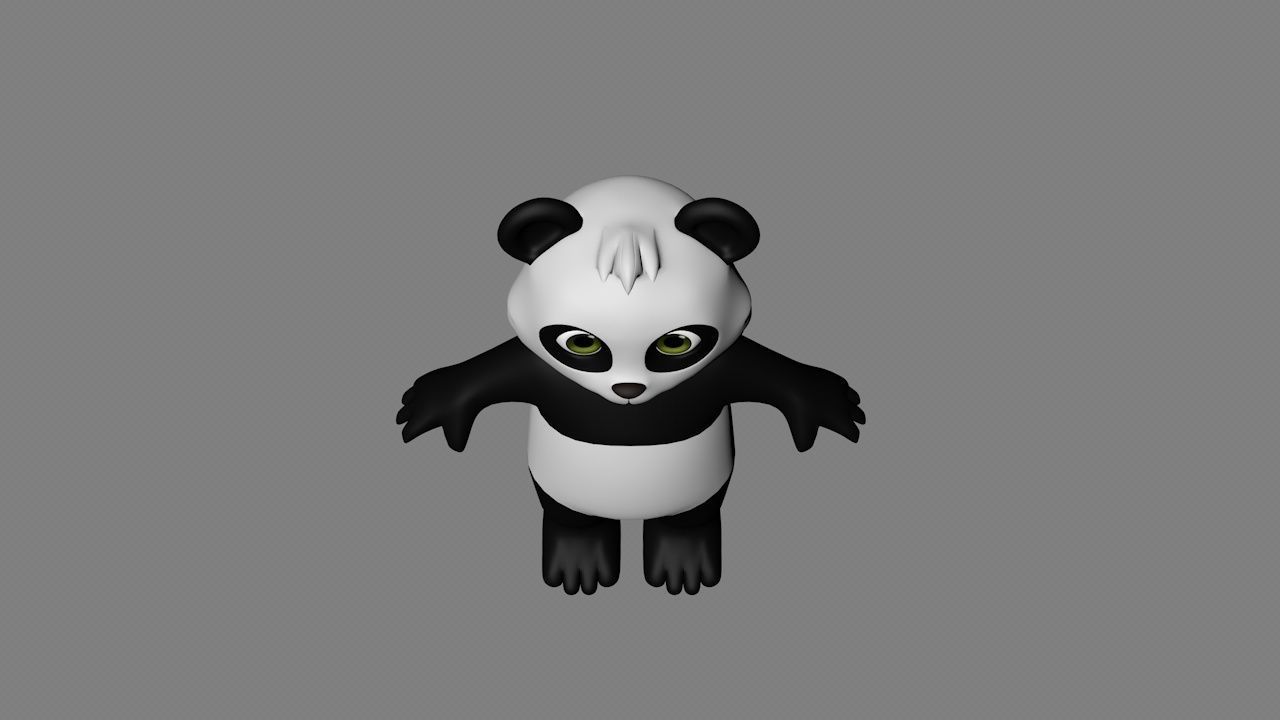 Cute Panda 3D model_1