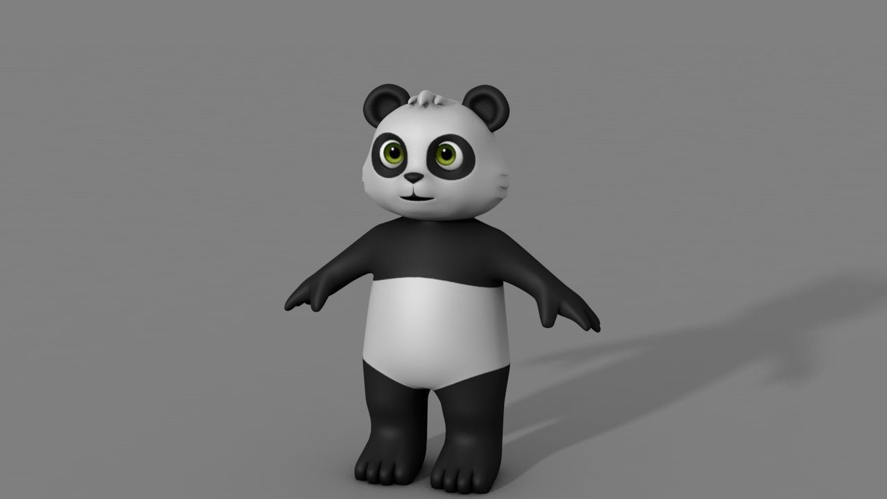 Cute Panda 3D model_3