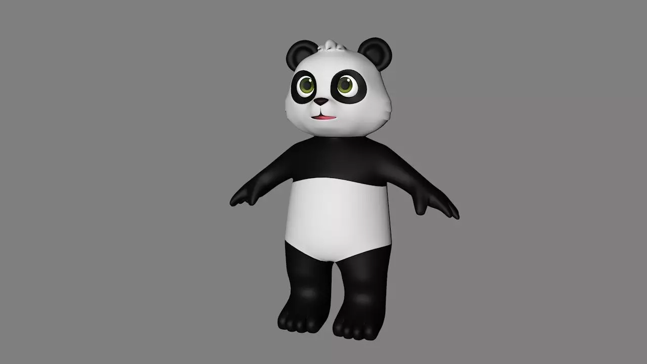 Cute Panda 3D model_0