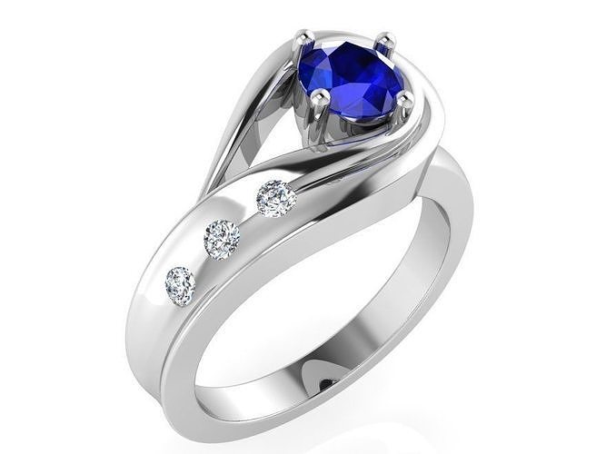 Dressy diamond ring 3148 3D print model 3D print model