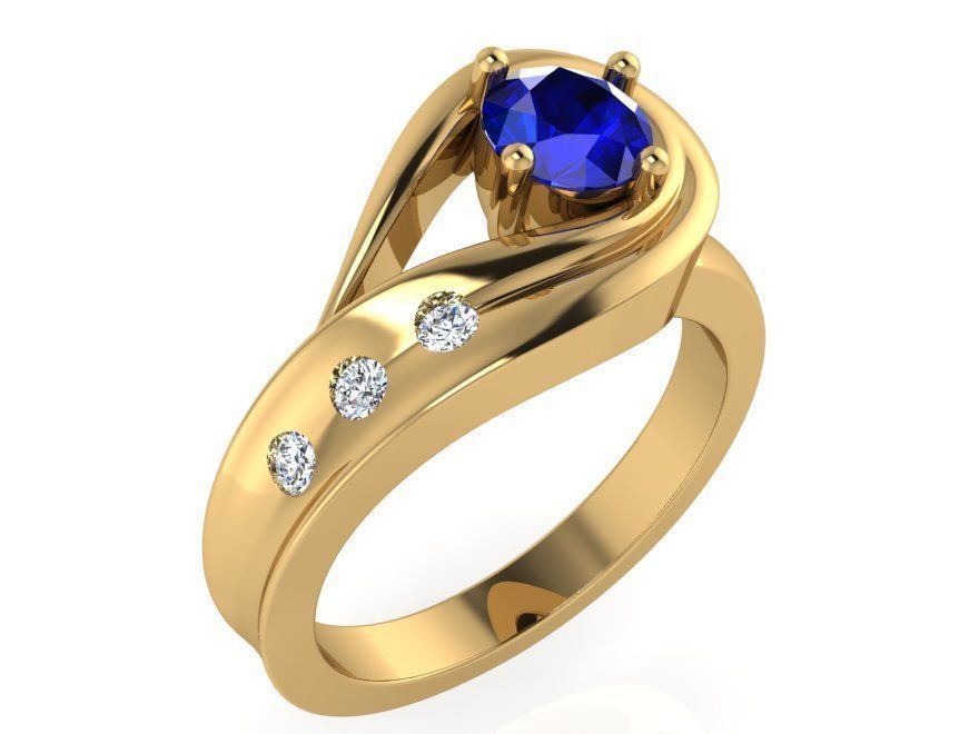 Dressy diamond ring 3148 3D print model 3D print model_1
