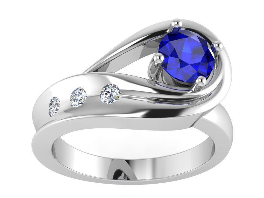 Dressy diamond ring 3148 3D print model 3D print model_2