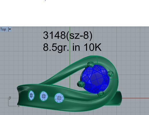 Dressy diamond ring 3148 3D print model 3D print model_4