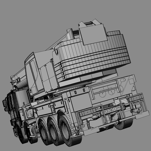 Mobile crane Mercedes Actros HK70 3D model_6