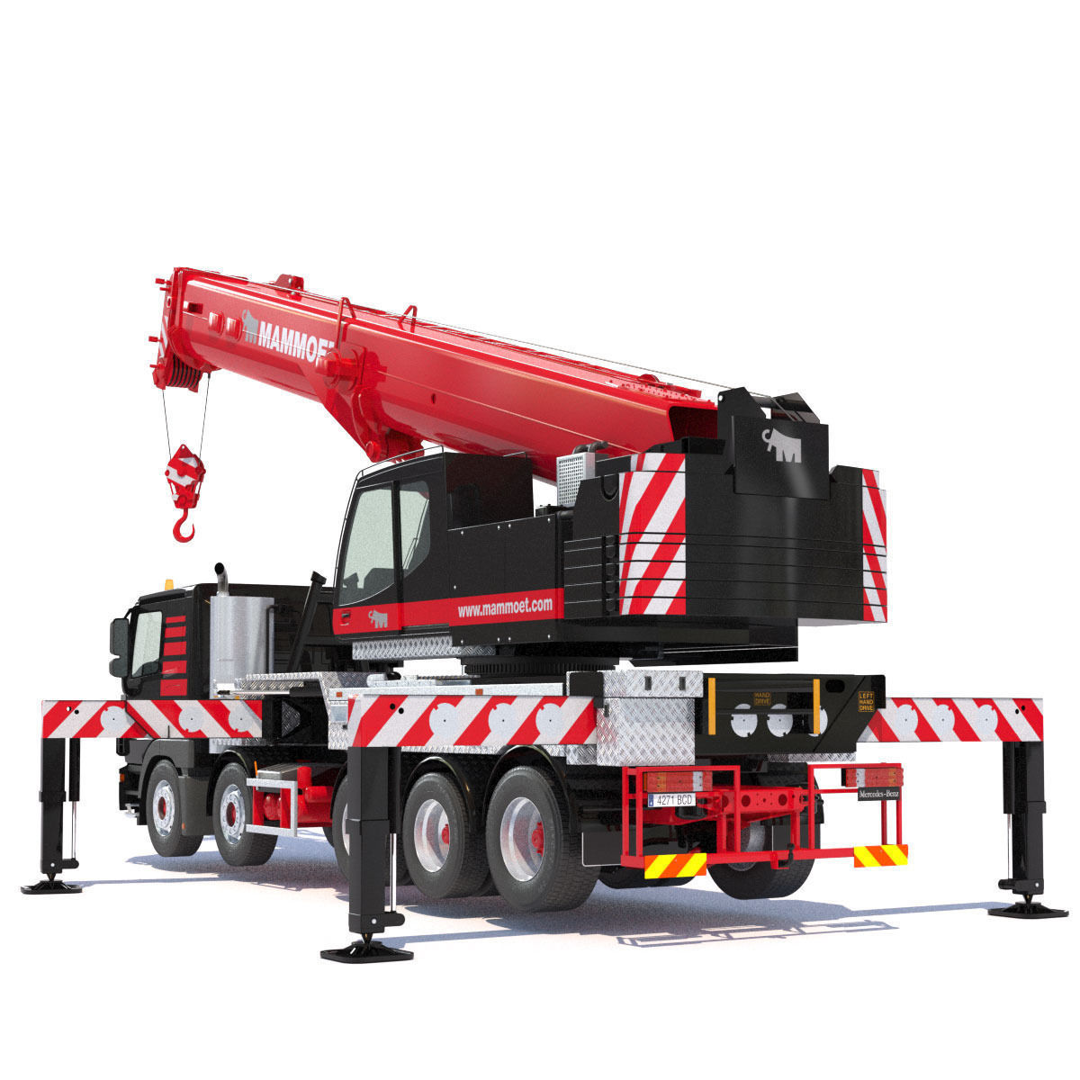 Mobile crane Mercedes Actros HK70 3D model_4