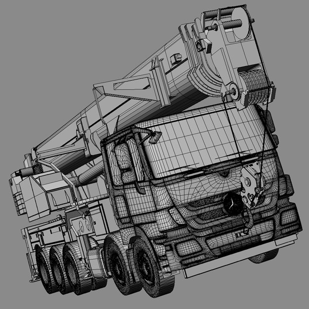 Mobile crane Mercedes Actros HK70 3D model_5
