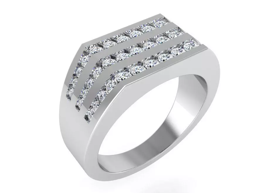 Hammered Textured Band Ring 3151 3D print model 3D print model_0