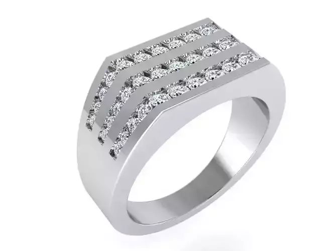 Hammered Textured Band Ring 3151 3D print model