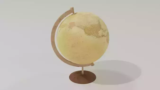Vintage Table Globe - Low poly PBR Low-poly 3D model
