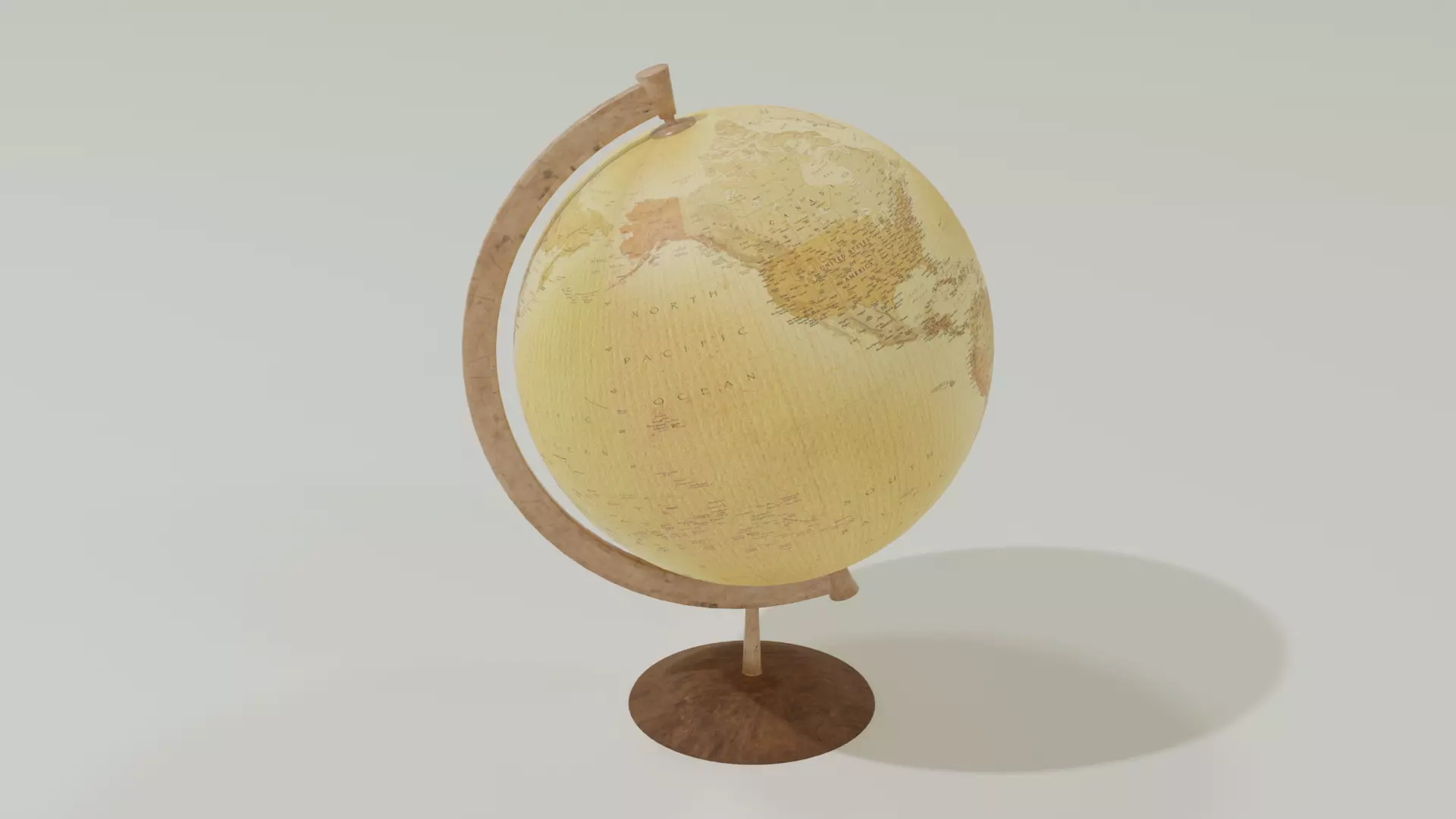 Vintage Table Globe - Low poly PBR Low-poly 3D model_0