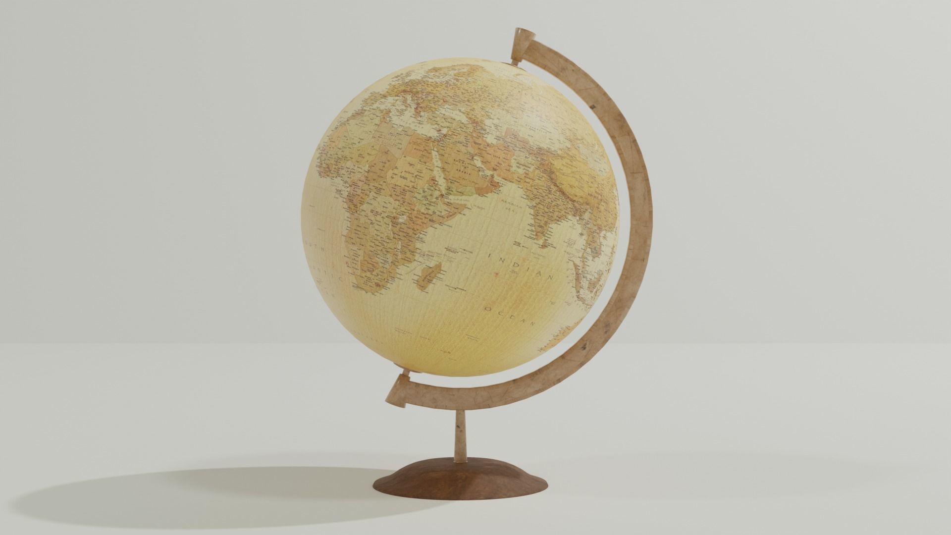 Vintage Table Globe - Low poly PBR Low-poly 3D model_3