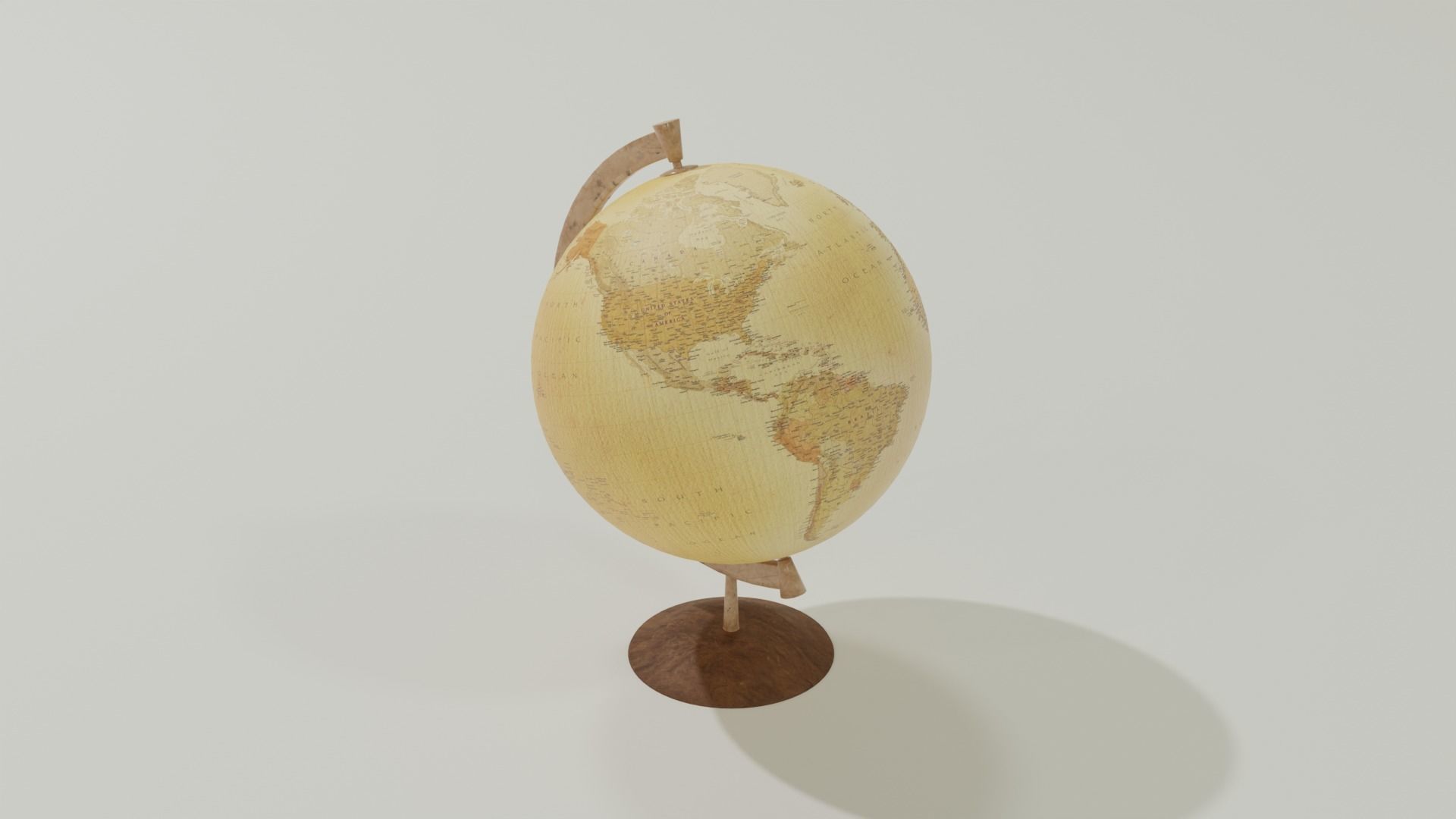 Vintage Table Globe - Low poly PBR Low-poly 3D model_1