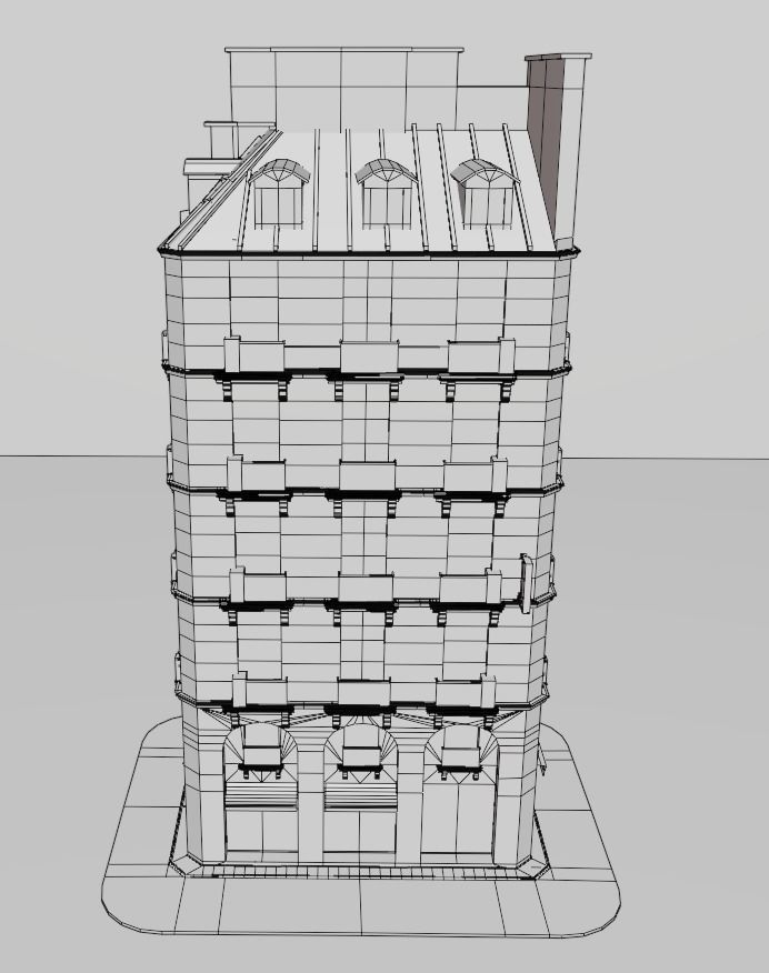 Hilton tall building 3D model_5