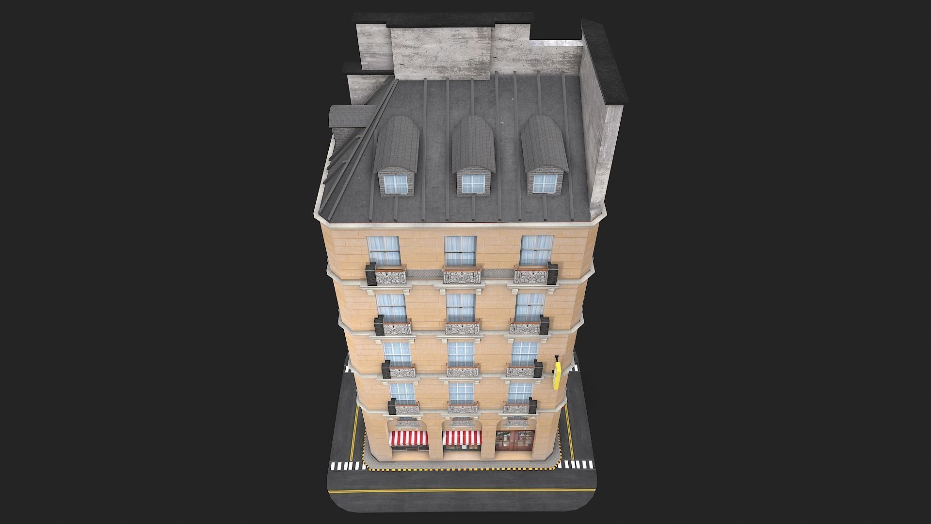 Hilton tall building 3D model_3