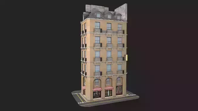 Hilton tall building 3D model