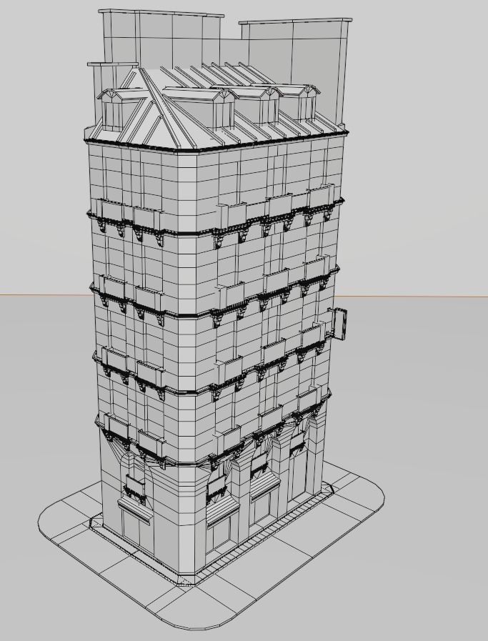 Hilton tall building 3D model_6