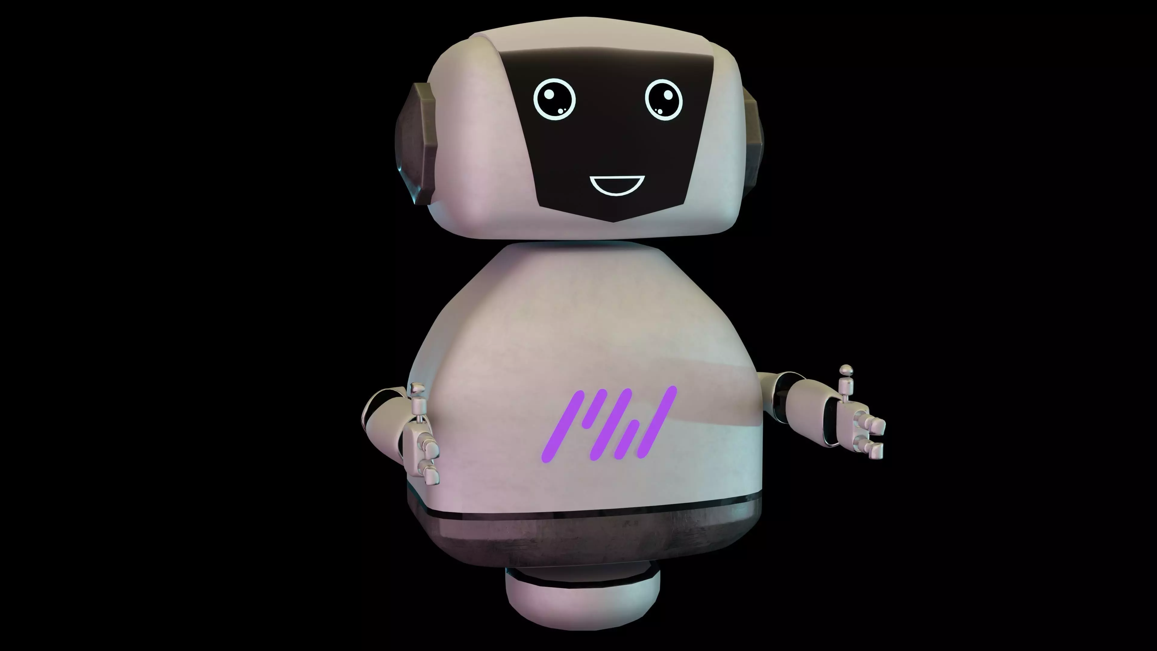 Cute Robot 3D Low-poly 3D model