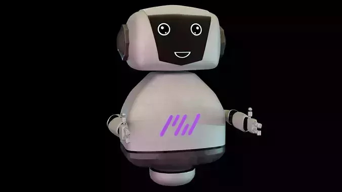 Cute Robot 3D Low-poly 3D model