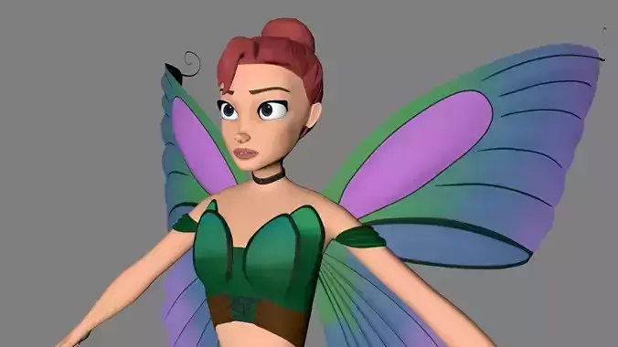 Fairy animated with wings