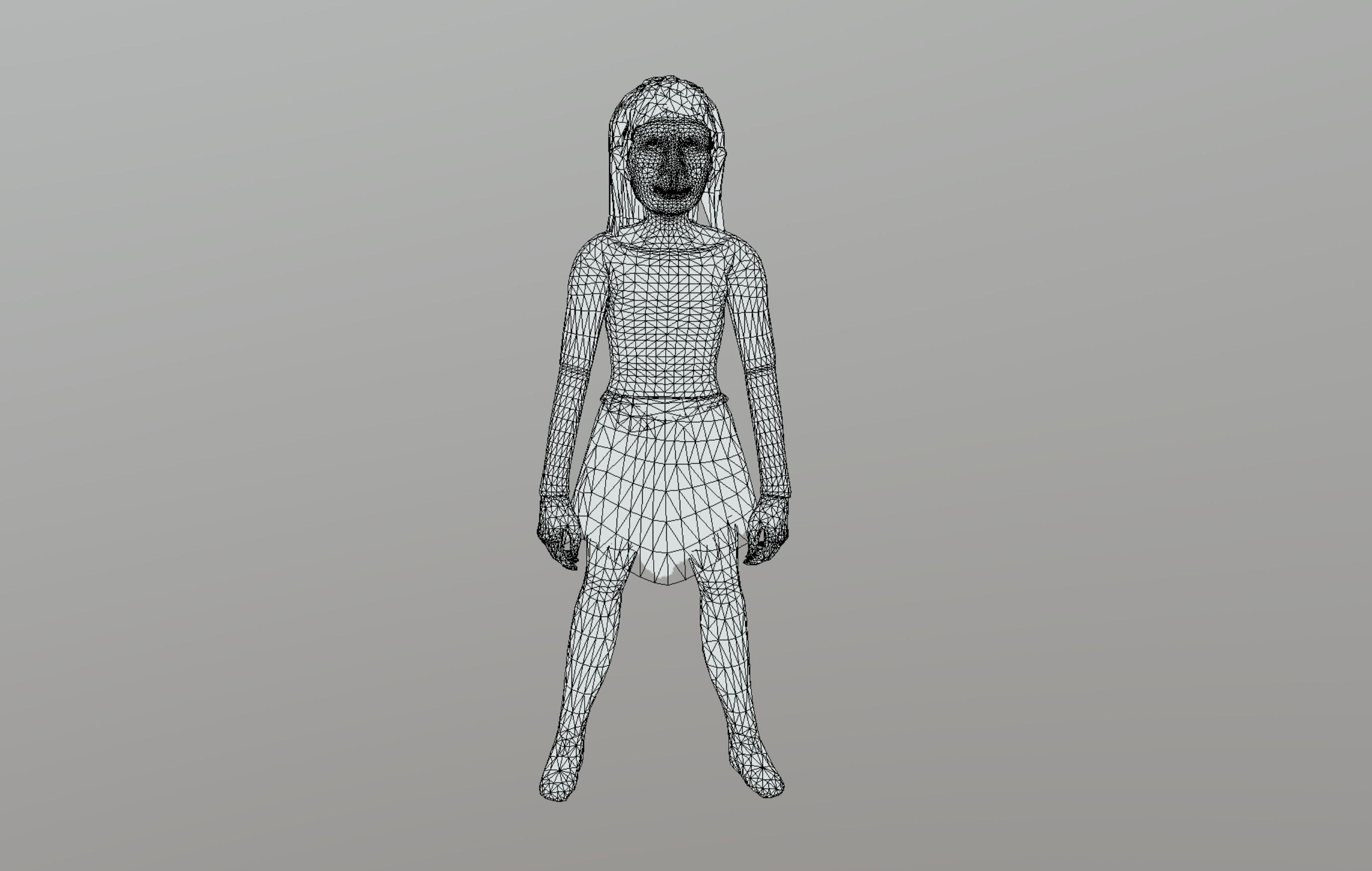  Caveman Old Man Low-poly 3D model_11