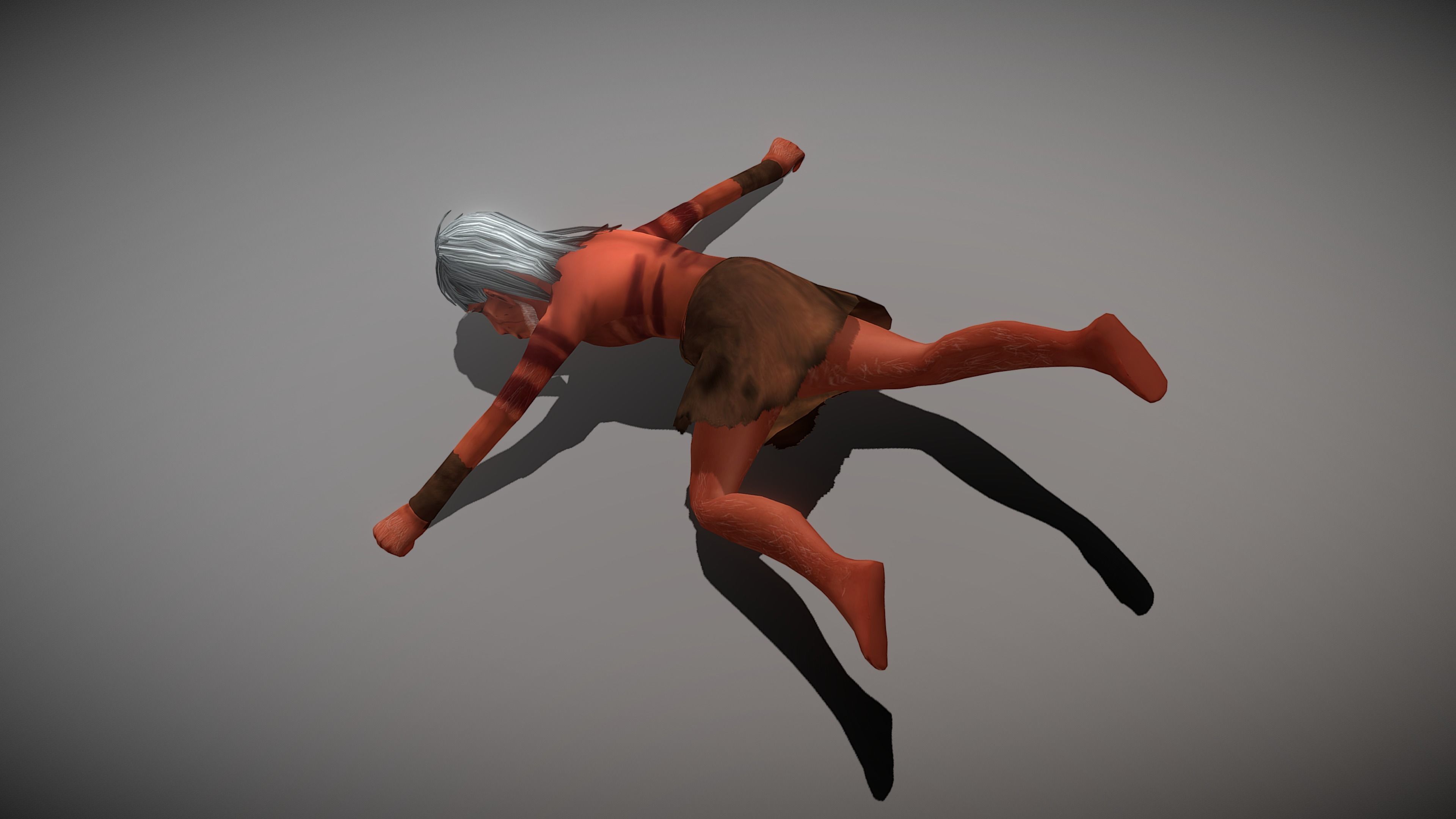  Caveman Old Man Low-poly 3D model_7