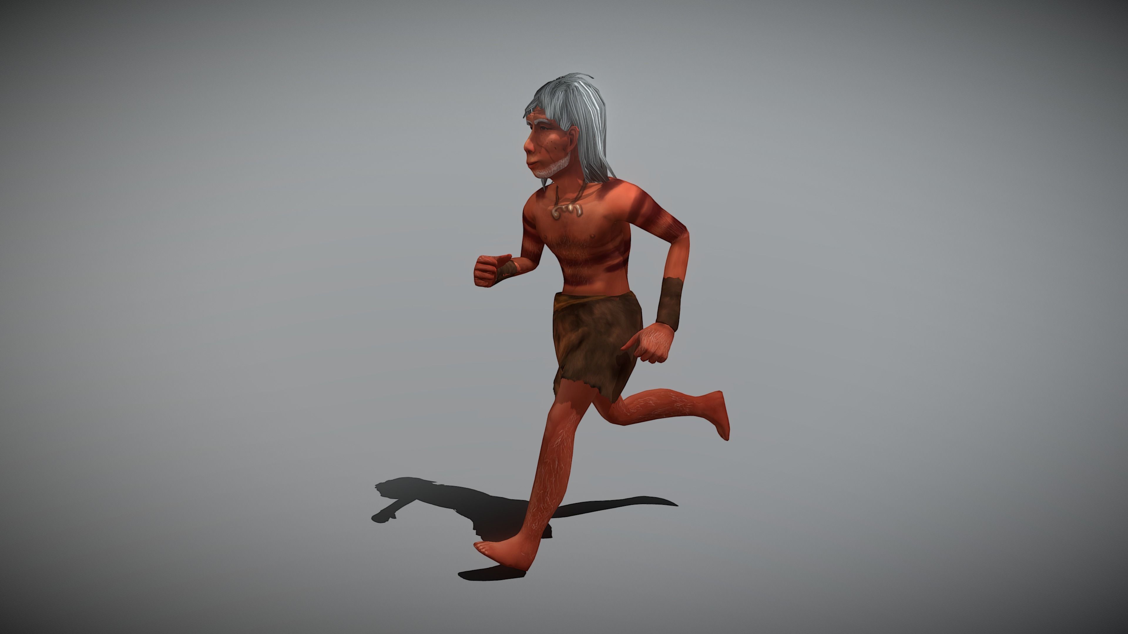  Caveman Old Man Low-poly 3D model_2