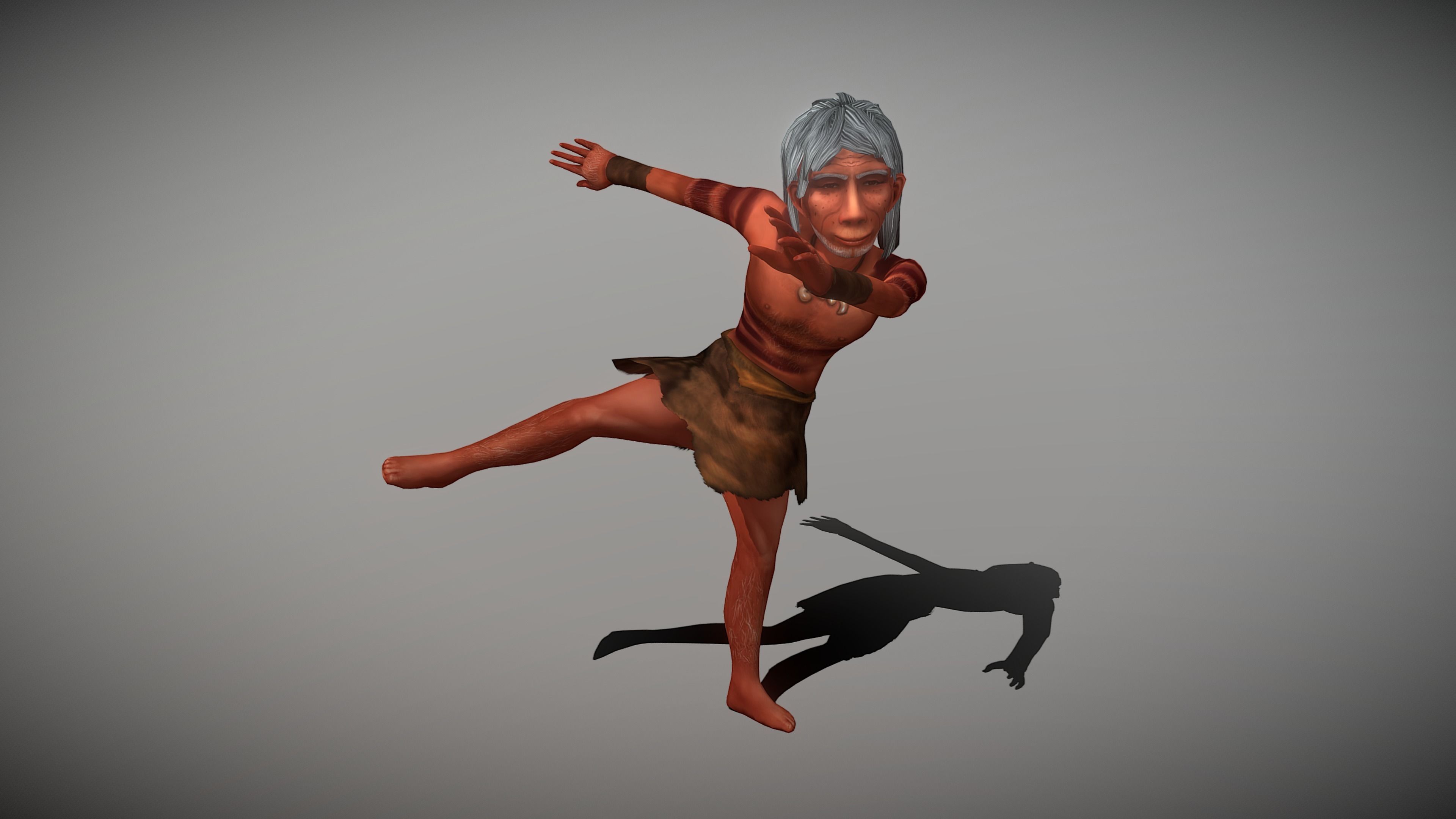  Caveman Old Man Low-poly 3D model_3