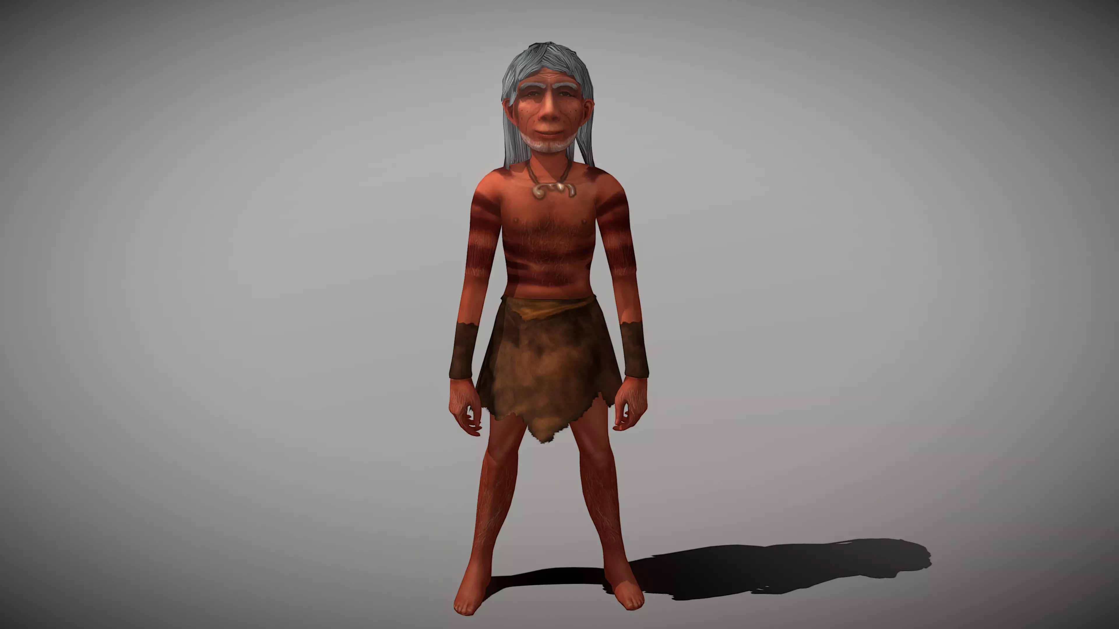  Caveman Old Man Low-poly 3D model_0