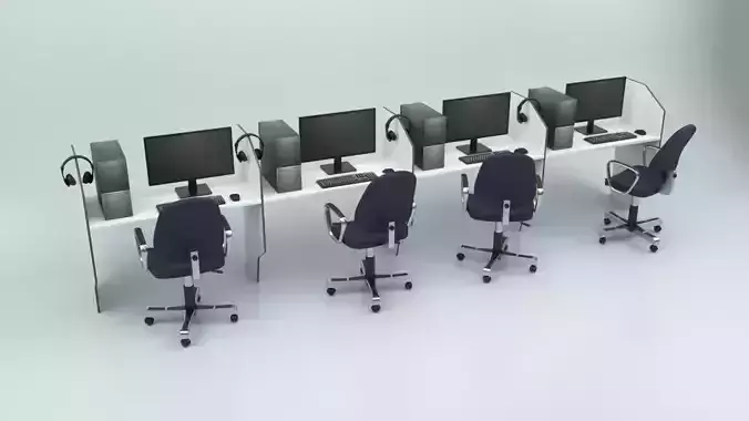Language school props Low-poly 3D model