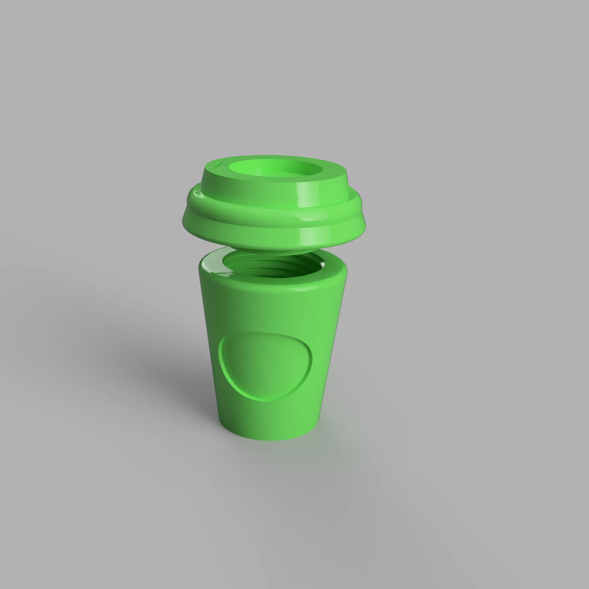 Coffee Cup Pill Box Keychain 3D print model_0