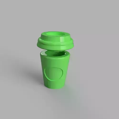 Coffee Cup Pill Box Keychain 3D print model