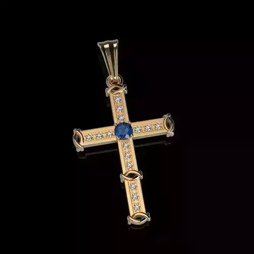 Delicate cross with diamonds