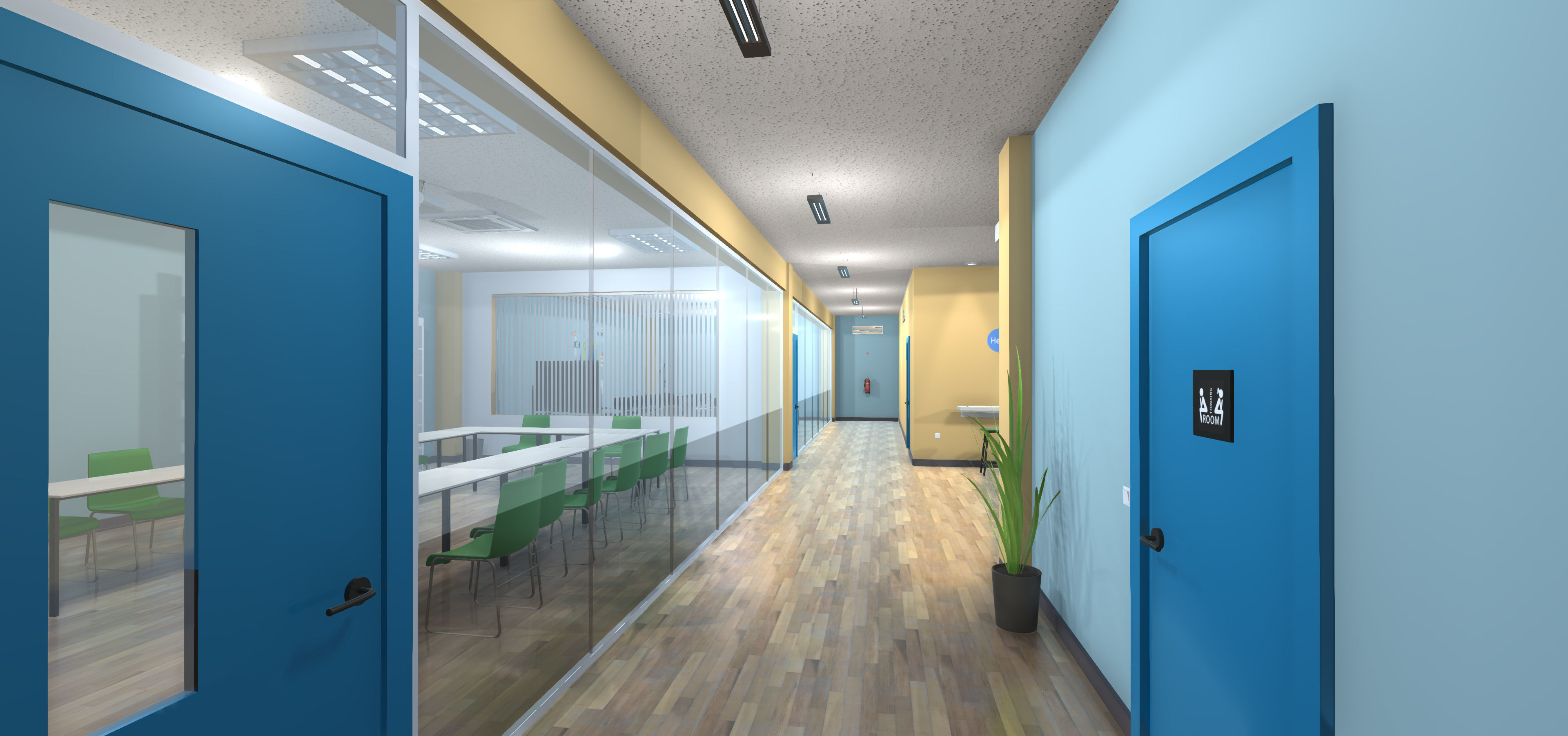 Language school Low-poly 3D model_22