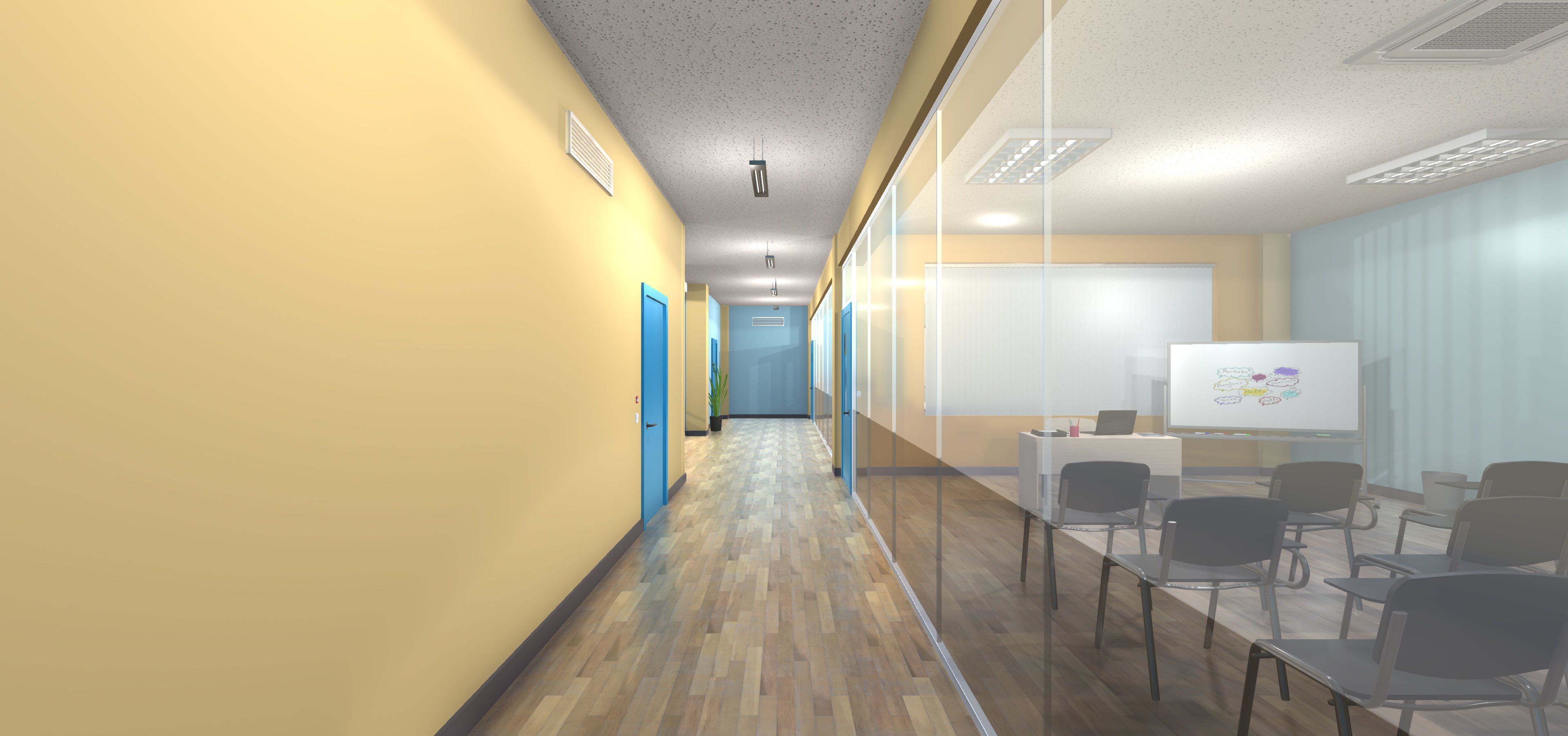 Language school Low-poly 3D model_11